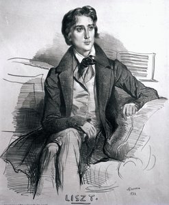Retrato de Franz Liszt (1811-86) agosto 1832 de Achille Devéria